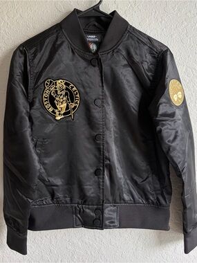 Boston Celtics Pro Standard Black Satin Bomber Jacket - Women’s XS NWOT